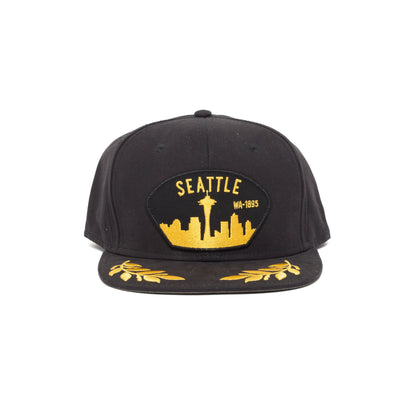 Goorin Bros. seattle cotton flat brim baseball cap Black front view