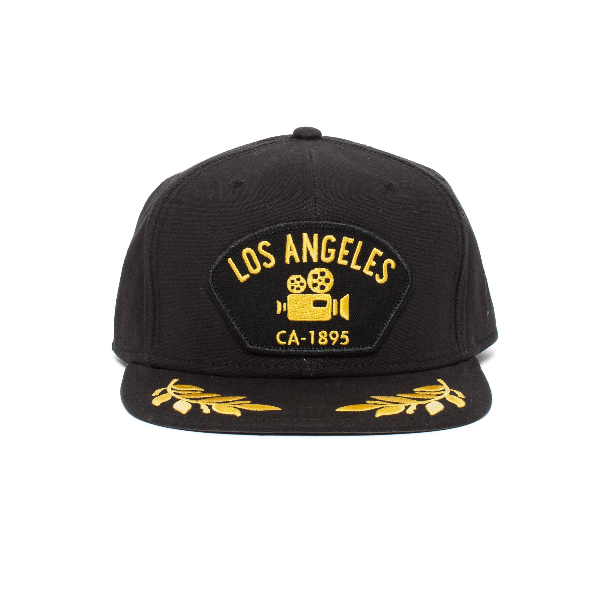 Goorin Bros. los angeles cotton flat brim baseball cap Black front view