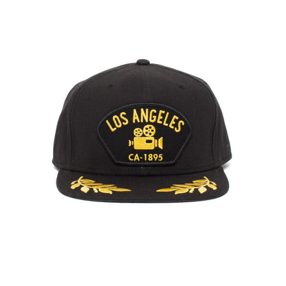 Goorin Bros. los angeles cotton flat brim baseball cap Black front view