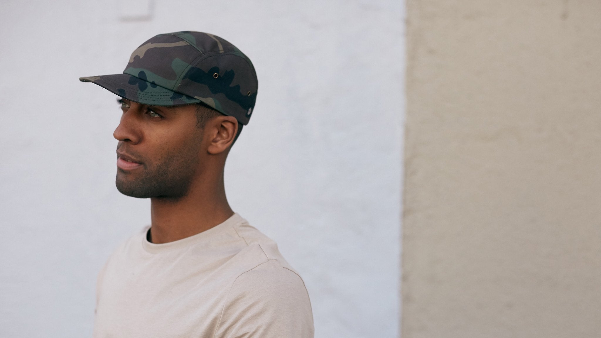Goorin Bros. out here cotton camp cap cap Camouflage hero shot on male model
