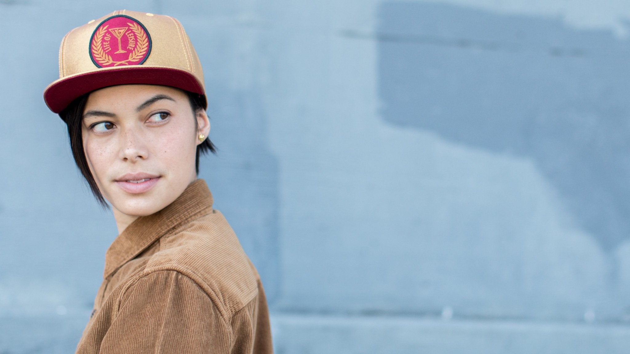 Goorin Bros. candlestick cotton 6 panel baseball cap Gold  hero shot on female model