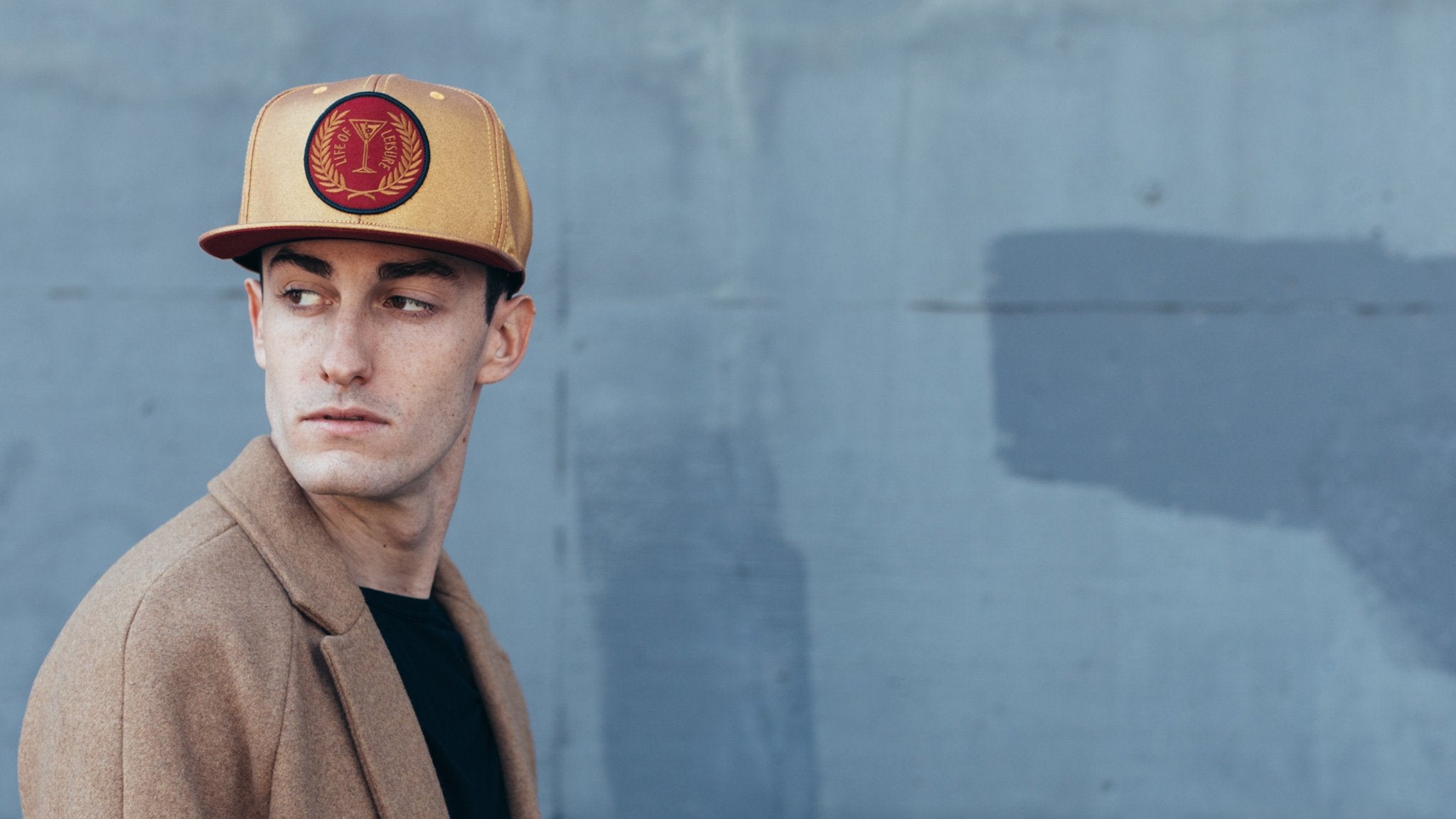 Goorin Bros. candlestick cotton 6 panel baseball cap Gold  hero shot on male model