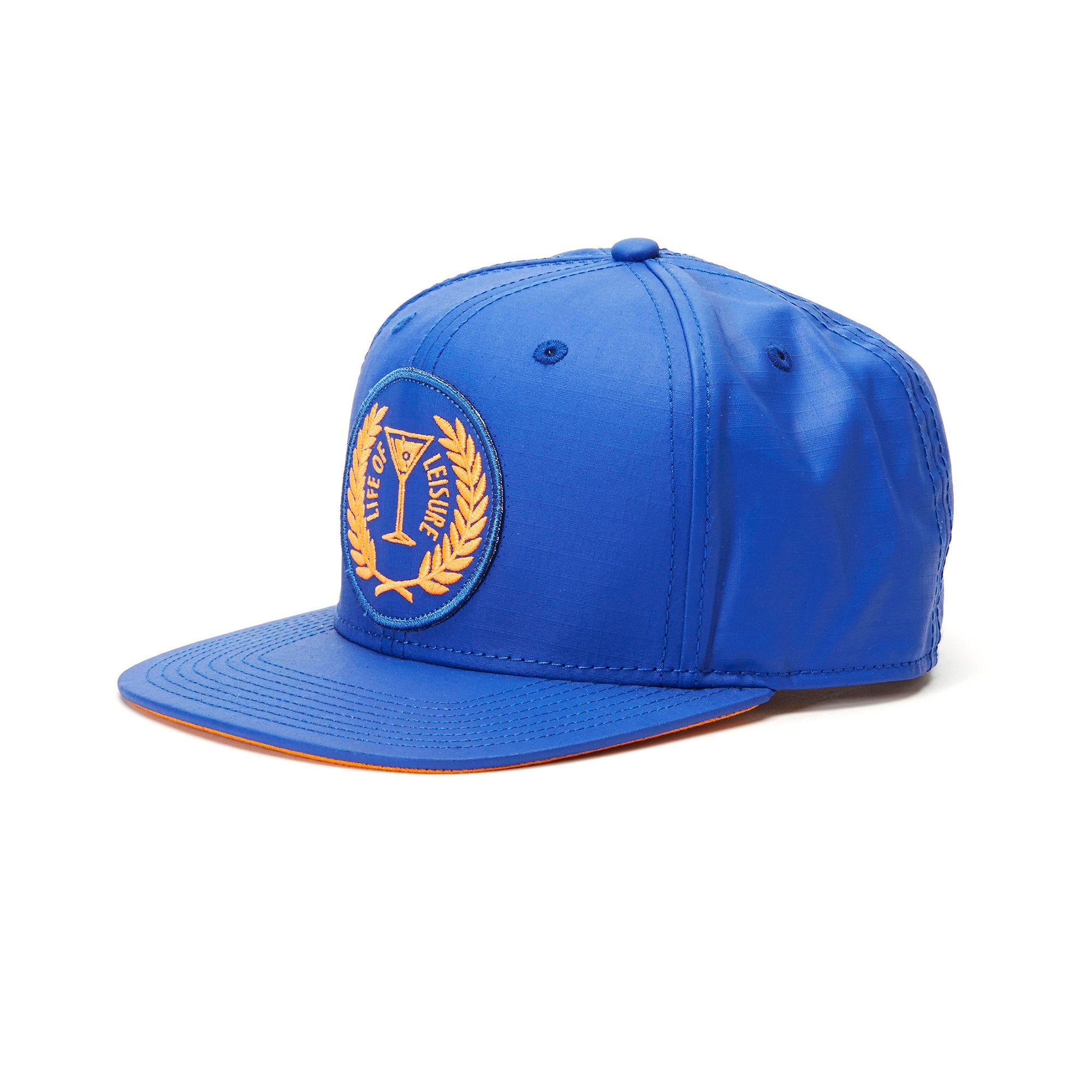 Goorin Bros. charger cotton flat brim baseball cap Blue left side view