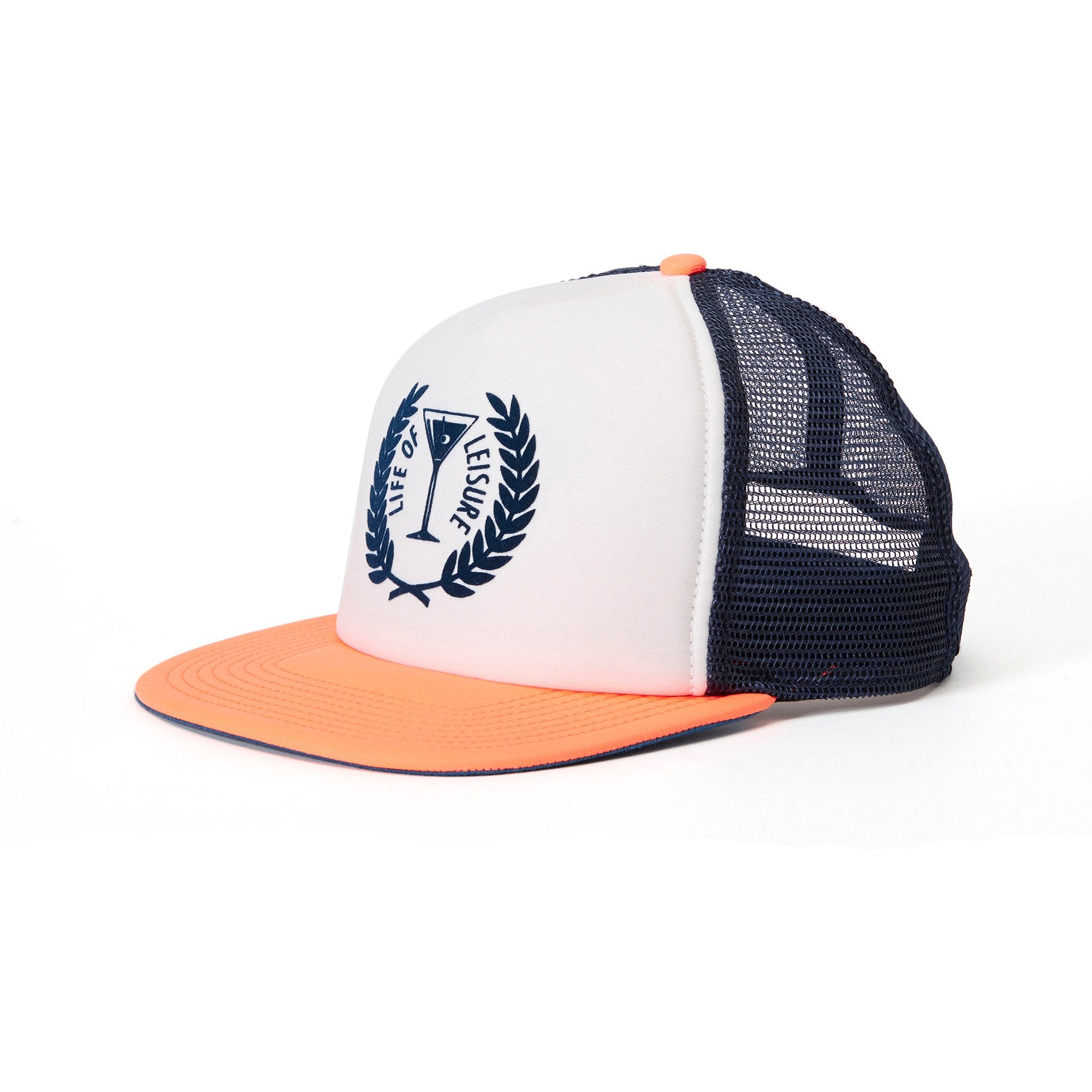 Goorin Bros. totally radical trucker baseball cap Peach left side view