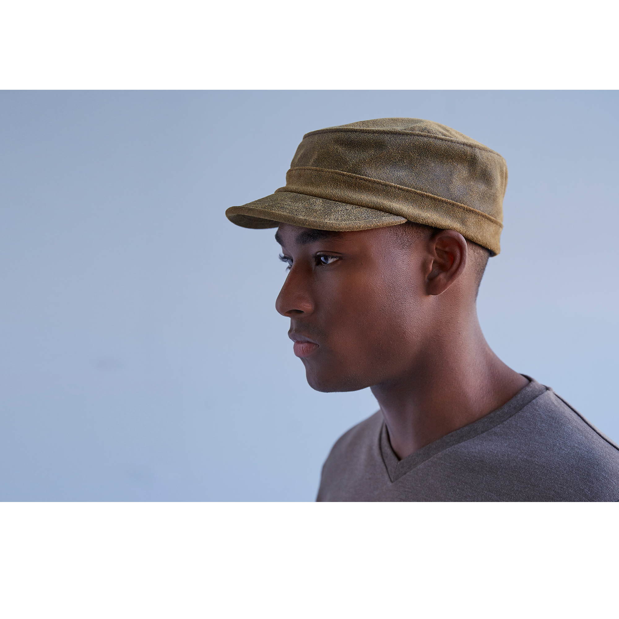Goorin Bros. ten hut leather cadet cap Brown  mens styling