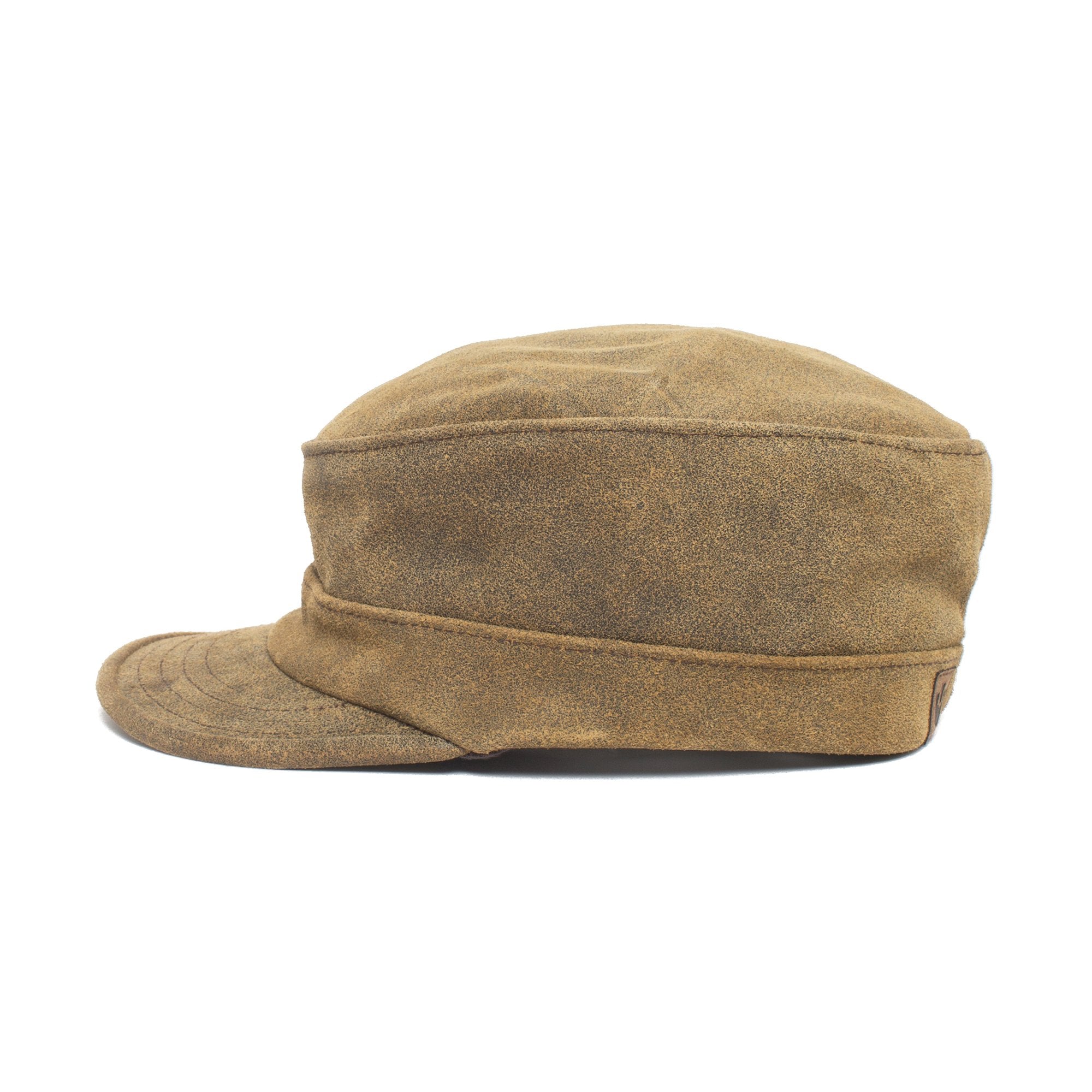 Goorin Bros. ten hut leather cadet cap Brown side view