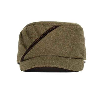 Goorin Bros. revolt wool blend rouched schoolboy hat Olive front view
