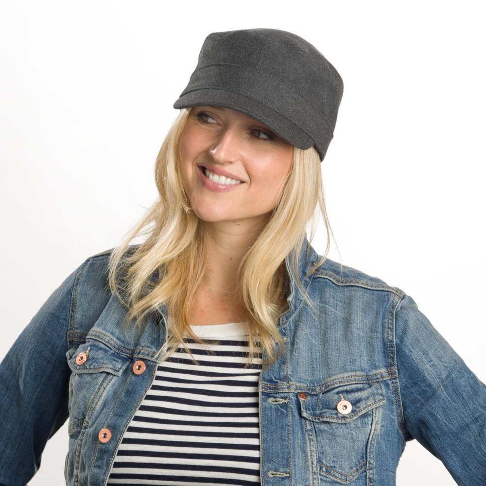 Goorin Bros. black bear peak military cadet cap Charcoal womens styling