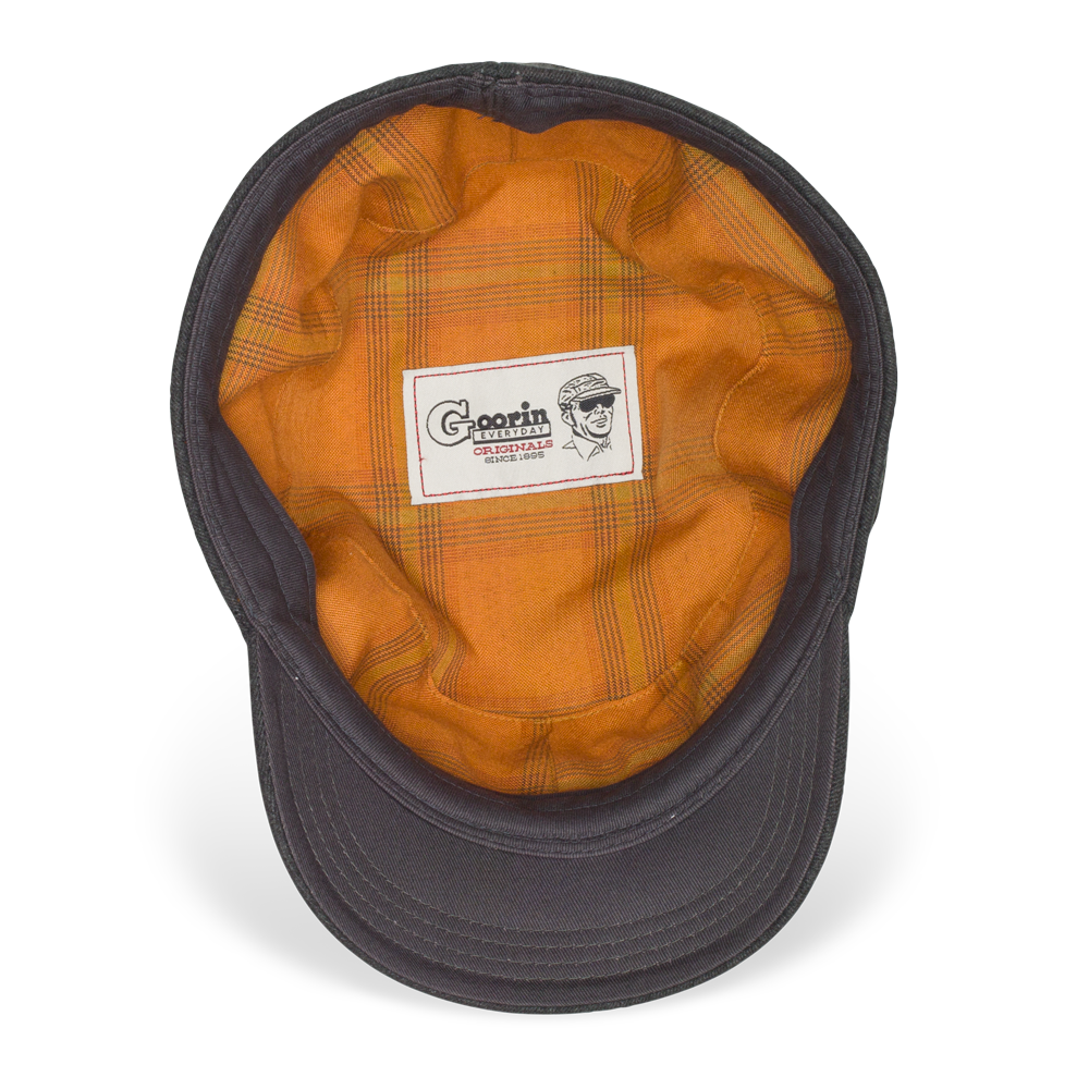 Goorin Bros. black bear peak military cadet cap Charcoal under view