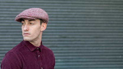 Goorin Bros. filberto wool blend ivy flatcap Red  hero shot on male model