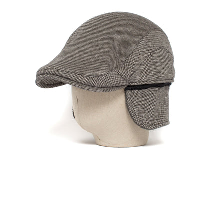Goorin Bros. leftare peter polyester low profile ivy with ear flaps flatcap Black back view