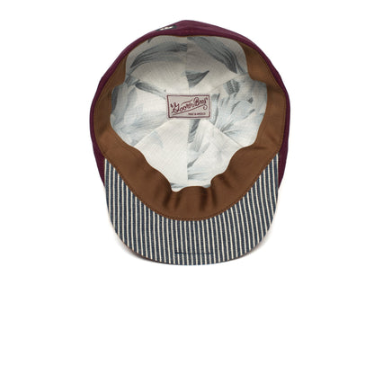 Goorin Bros. swamp water cotton 6 panel ivy flatcap Burgundy under view