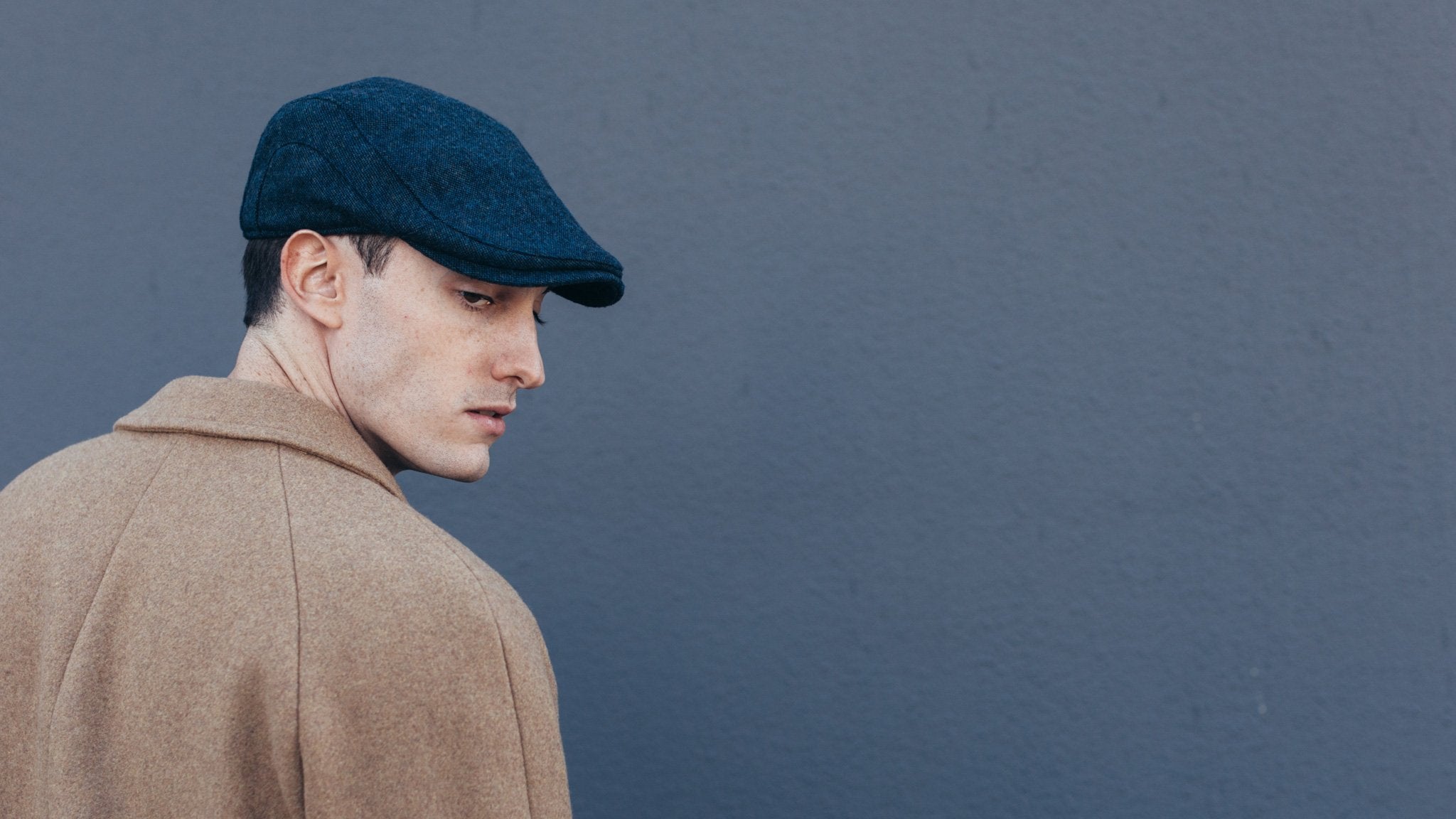 Goorin Bros. out of range polyester low profile ivy flatcap Navy  hero shot on male model
