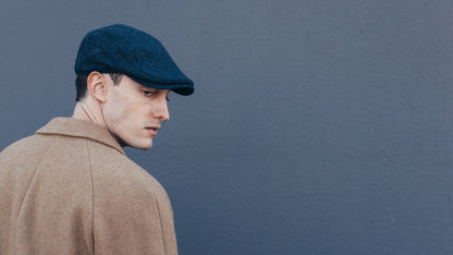 Goorin Bros. out of range polyester low profile ivy flatcap Navy  hero shot on male model