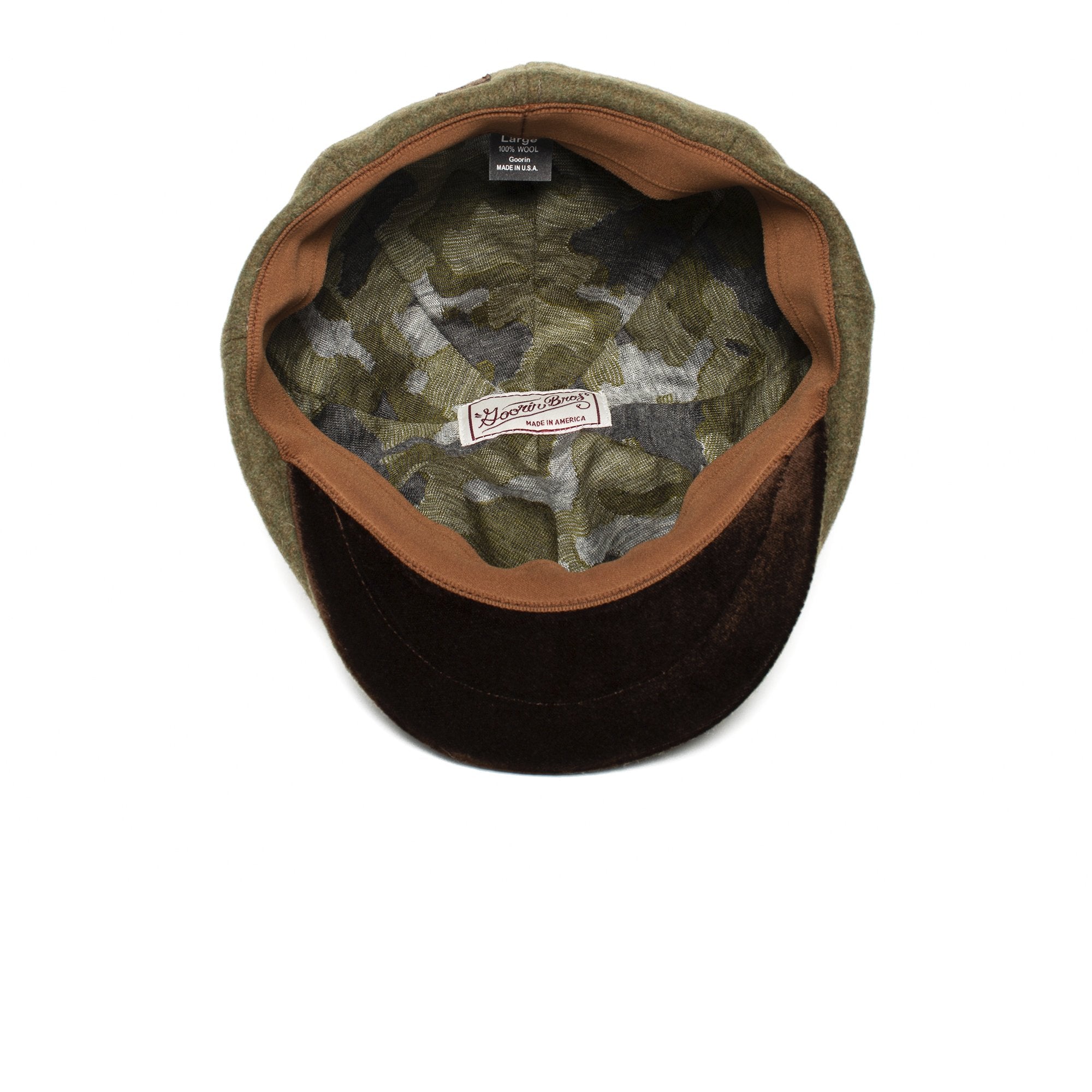Goorin Bros. love and war wool blend gatsby flatcap Olive under view