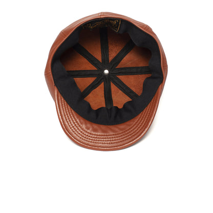 Goorin Bros. shortstack leather ivy flatcap Whiskey under view