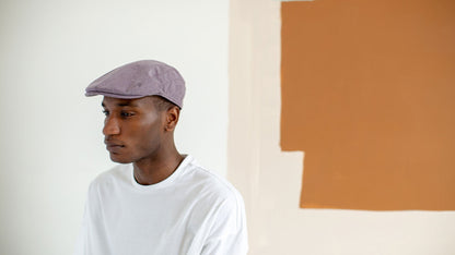 Goorin Bros. thunder roll cotton ivy flatcap Burgundy hero shot on male model