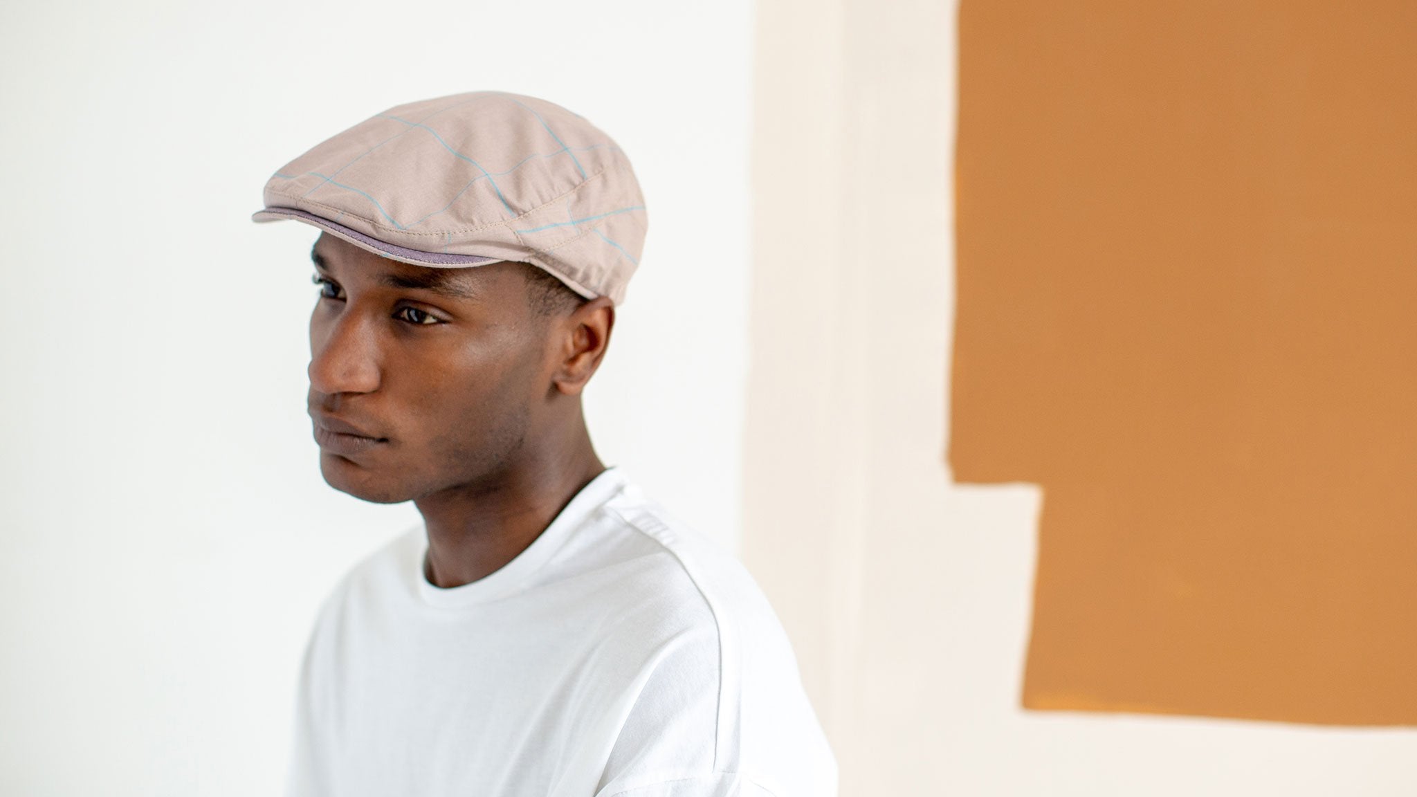 Goorin Bros. cocktail hour cotton ivy flatcap Pink hero shot on male model