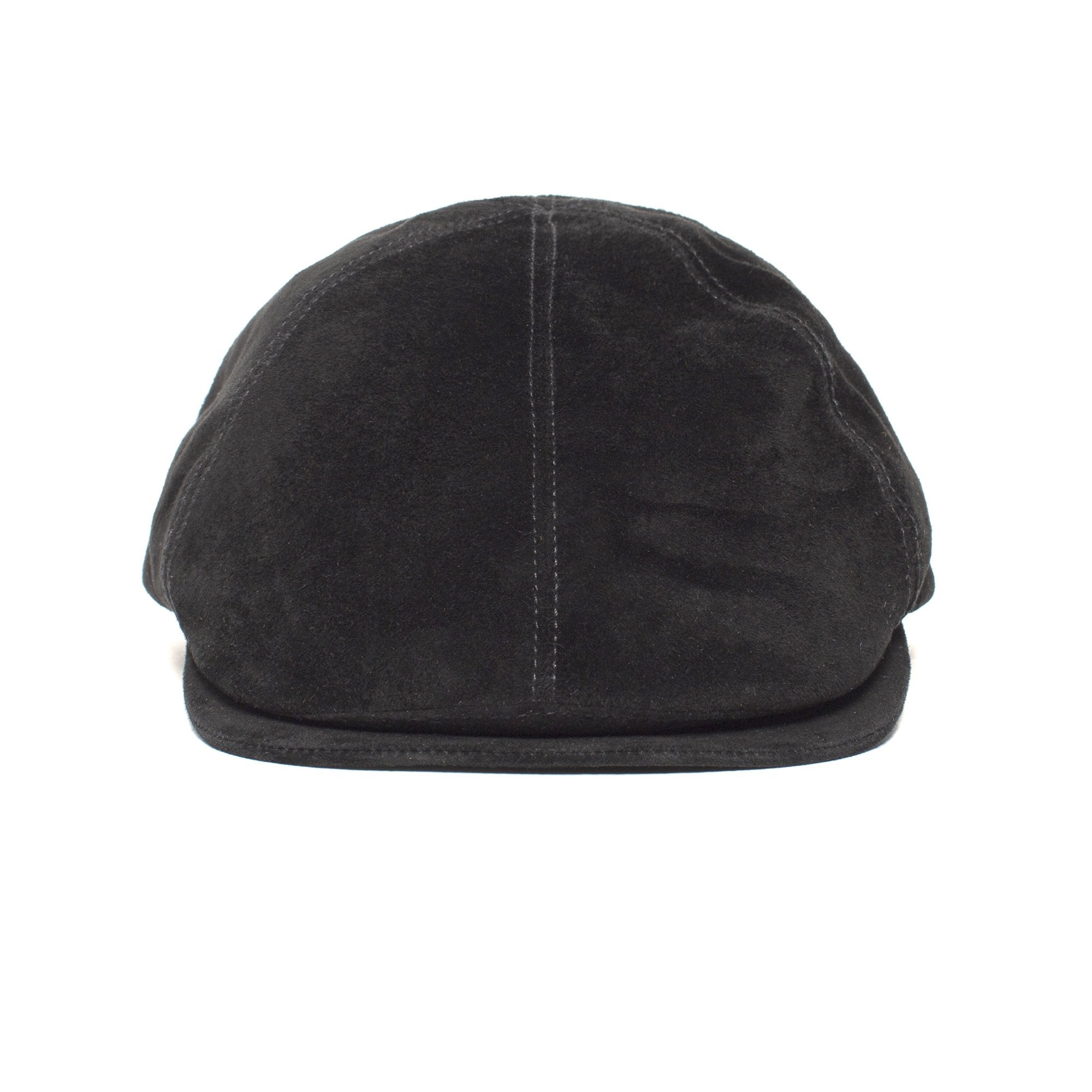 Goorin Bros. slim bill suede 6 panel ivy flatcap Black front view