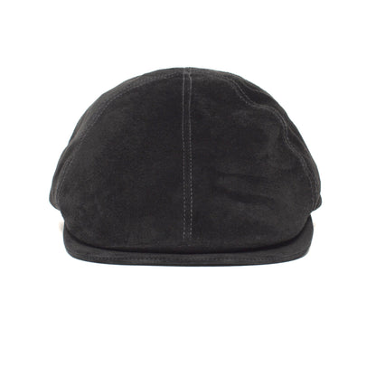 Goorin Bros. slim bill suede 6 panel ivy flatcap Black front view