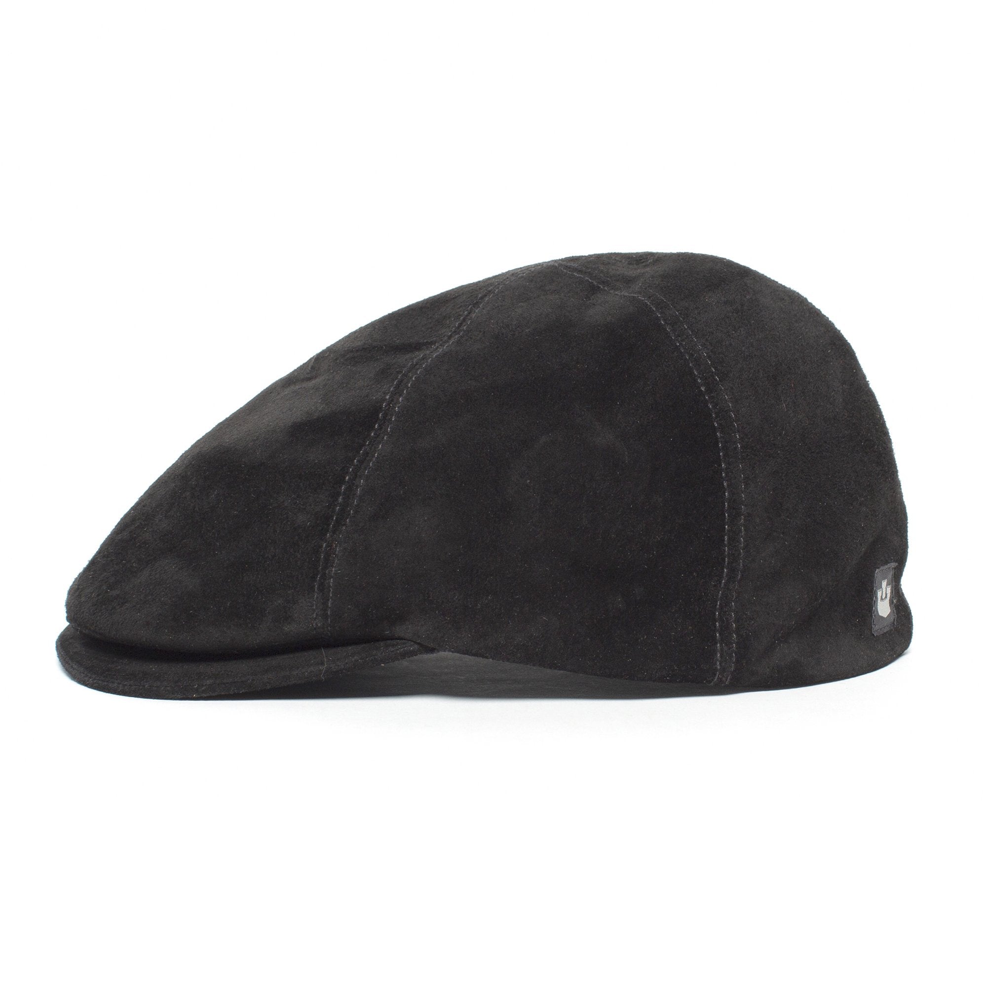 Goorin Bros. slim bill suede 6 panel ivy flatcap Black side view