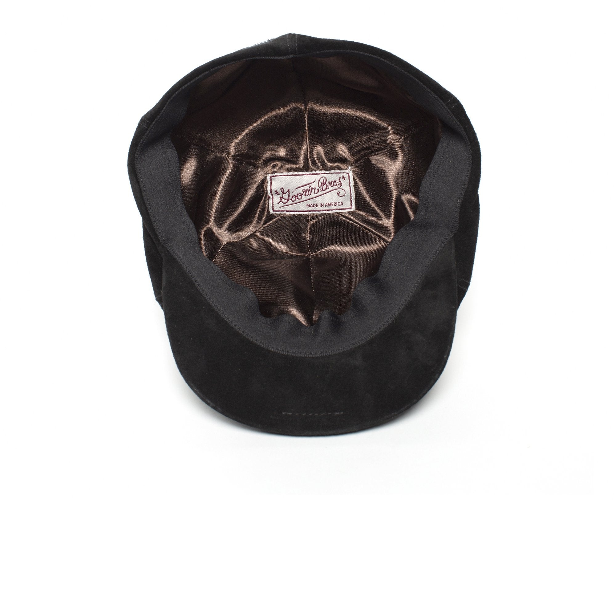 Goorin Bros. slim bill suede 6 panel ivy flatcap Black under view