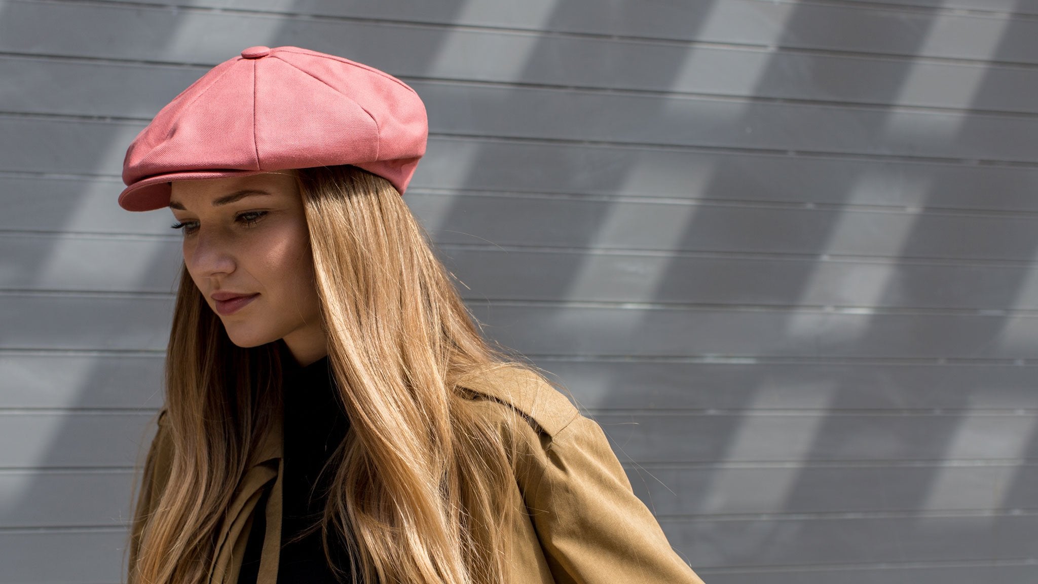 Goorin Bros. peep dawg cotton ivy flatcap Red  hero shot on female model