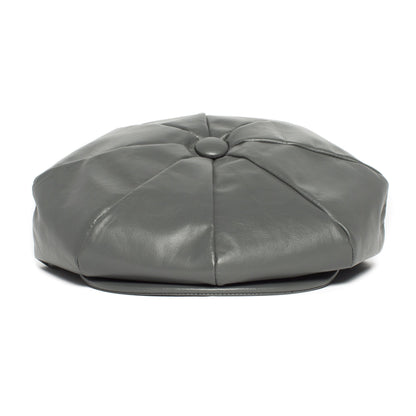 Goorin Bros. mr ash leather gatsby flatcap Grey front view