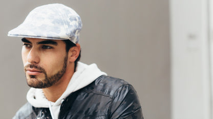 Goorin Bros. cloudy dreams polyester 6 panel duckbill flatcap Blue  hero shot on male model