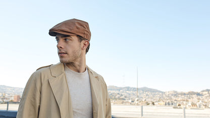 Goorin Bros. rain cloud cotton low profile ivy flatcap Brown hero shot on male model