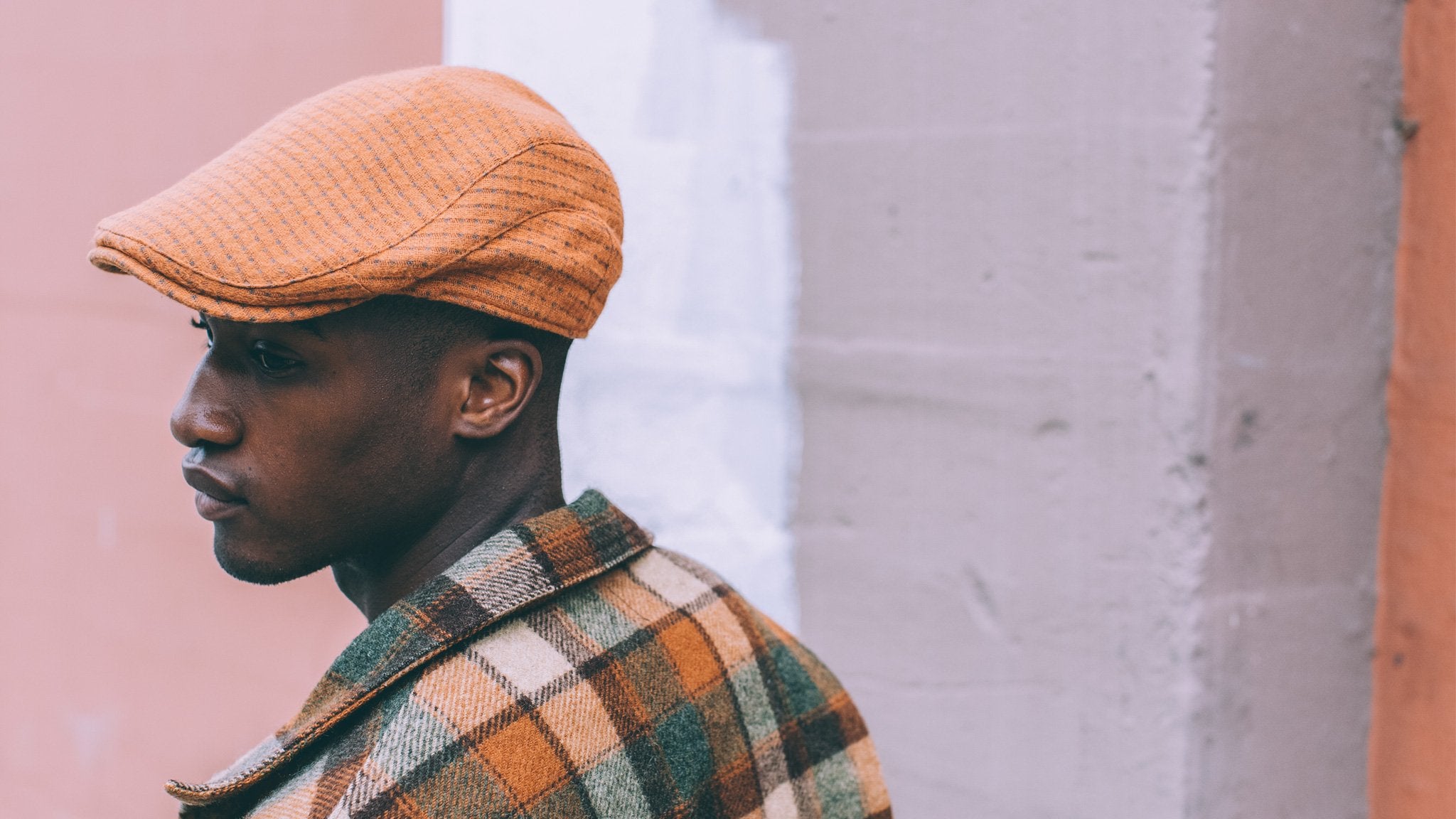 Goorin Bros. come over cotton low profile ivy flatcap Mustard  hero shot on male model