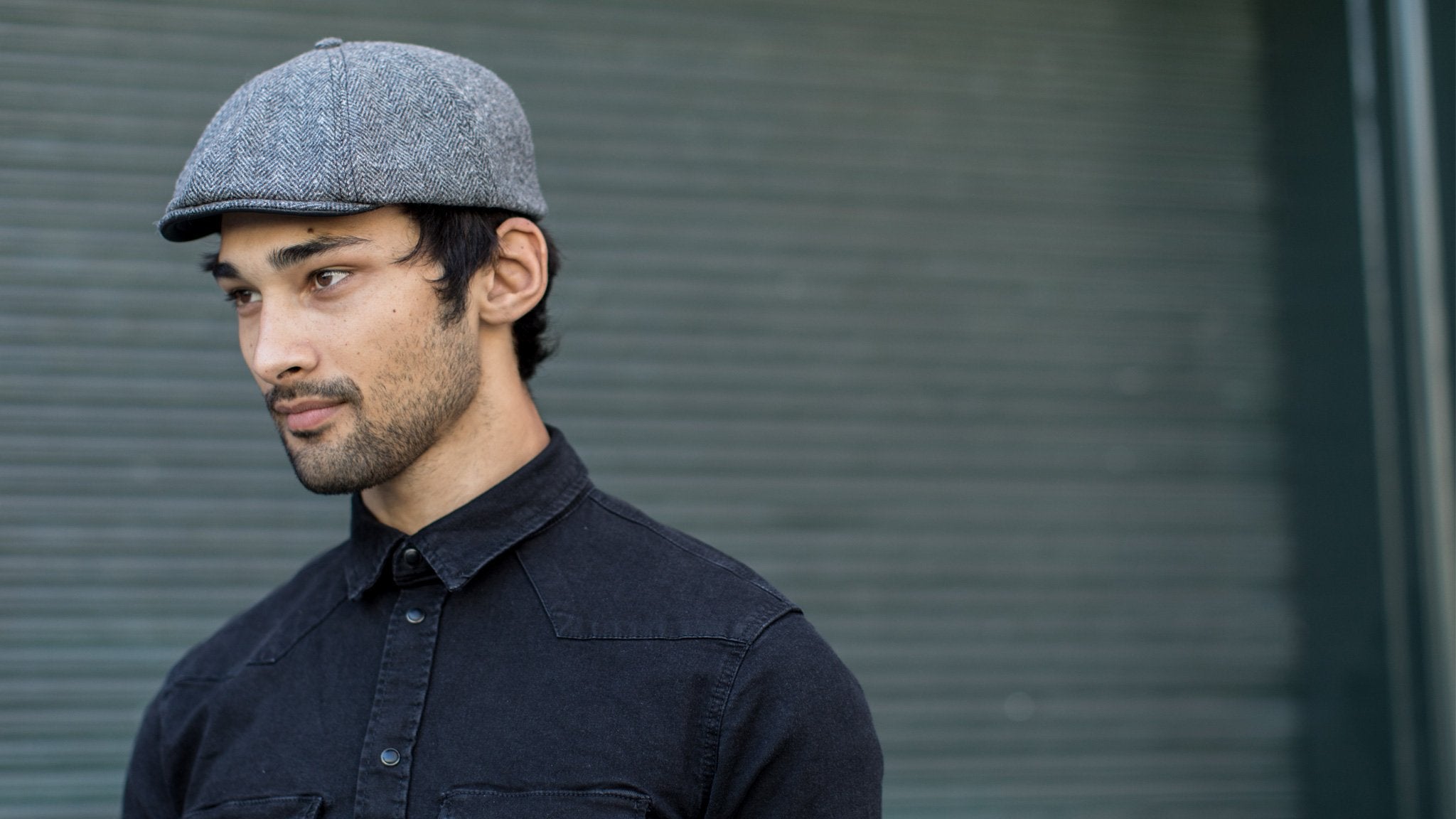 Goorin Bros. hard work wool blend ivy flatcap Black  hero shot on male model
