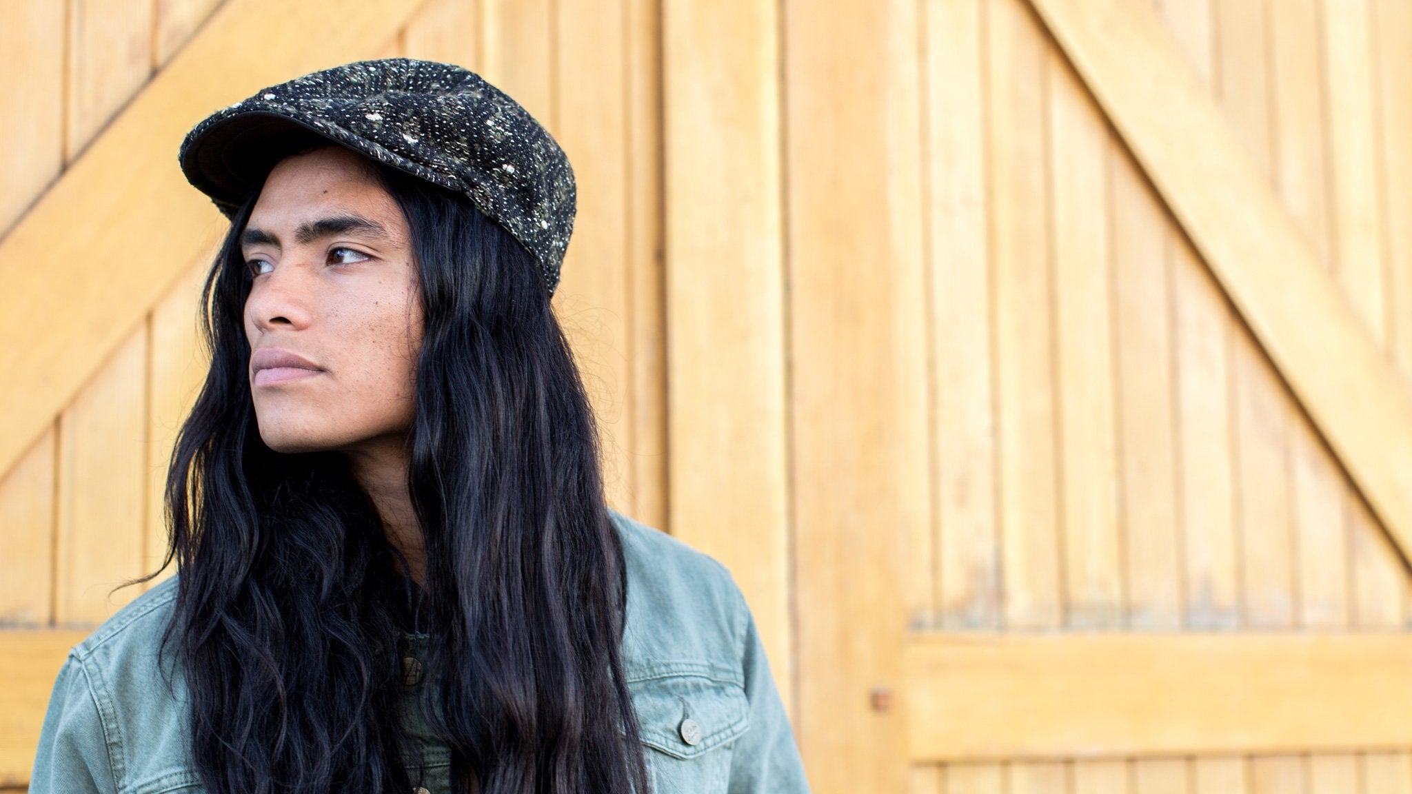 Goorin Bros. black hole polyester newsboy flatcap Olive  hero shot on male model