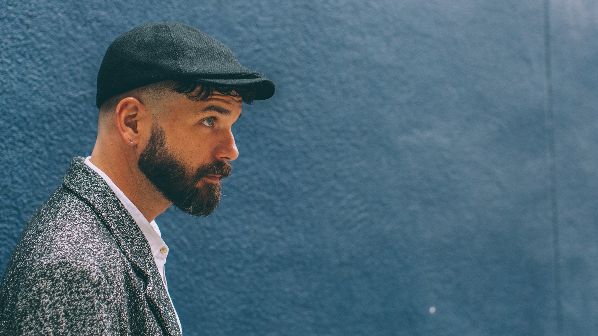 Goorin Bros. ronald amos wool blend 6 panel ivy flatcap Black  hero shot on male model