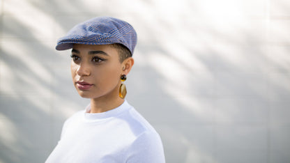 Goorin Bros. happy jones ivy flatcap Blue hero shot on female model