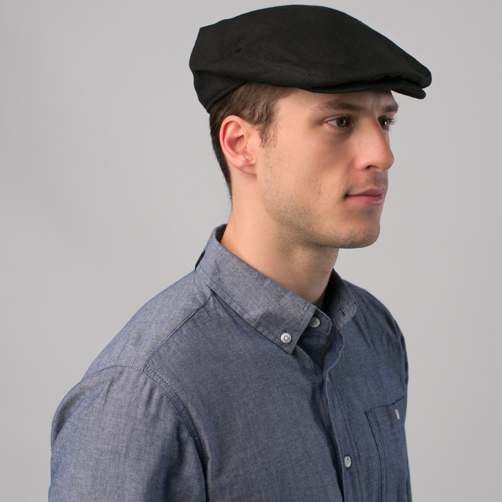 Goorin Bros. eddy linen low profile ivy flatcap Black  mens styling