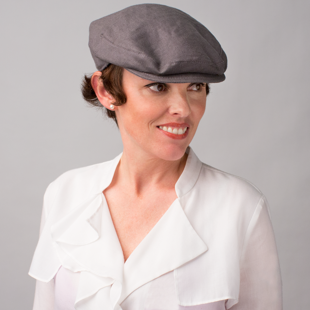 Goorin Bros. eddy linen low profile ivy flatcap Charcoal  womens styling