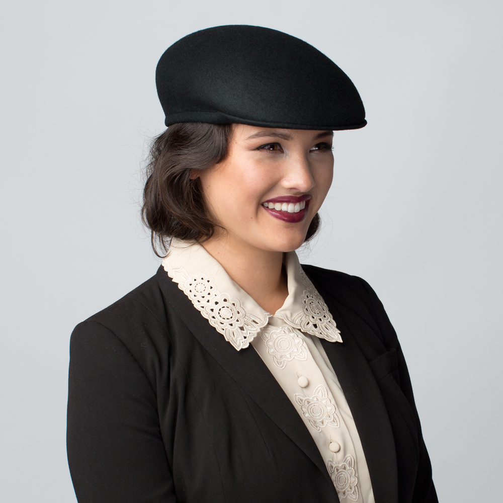 Goorin Bros. vino dimata wool blend blocked ivy flatcap Black  womens styling