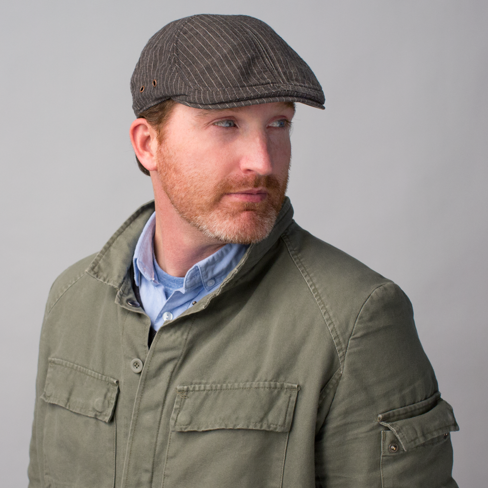 Goorin Bros. flight mechanic linen halo ivy flatcap Charcoal  mens styling