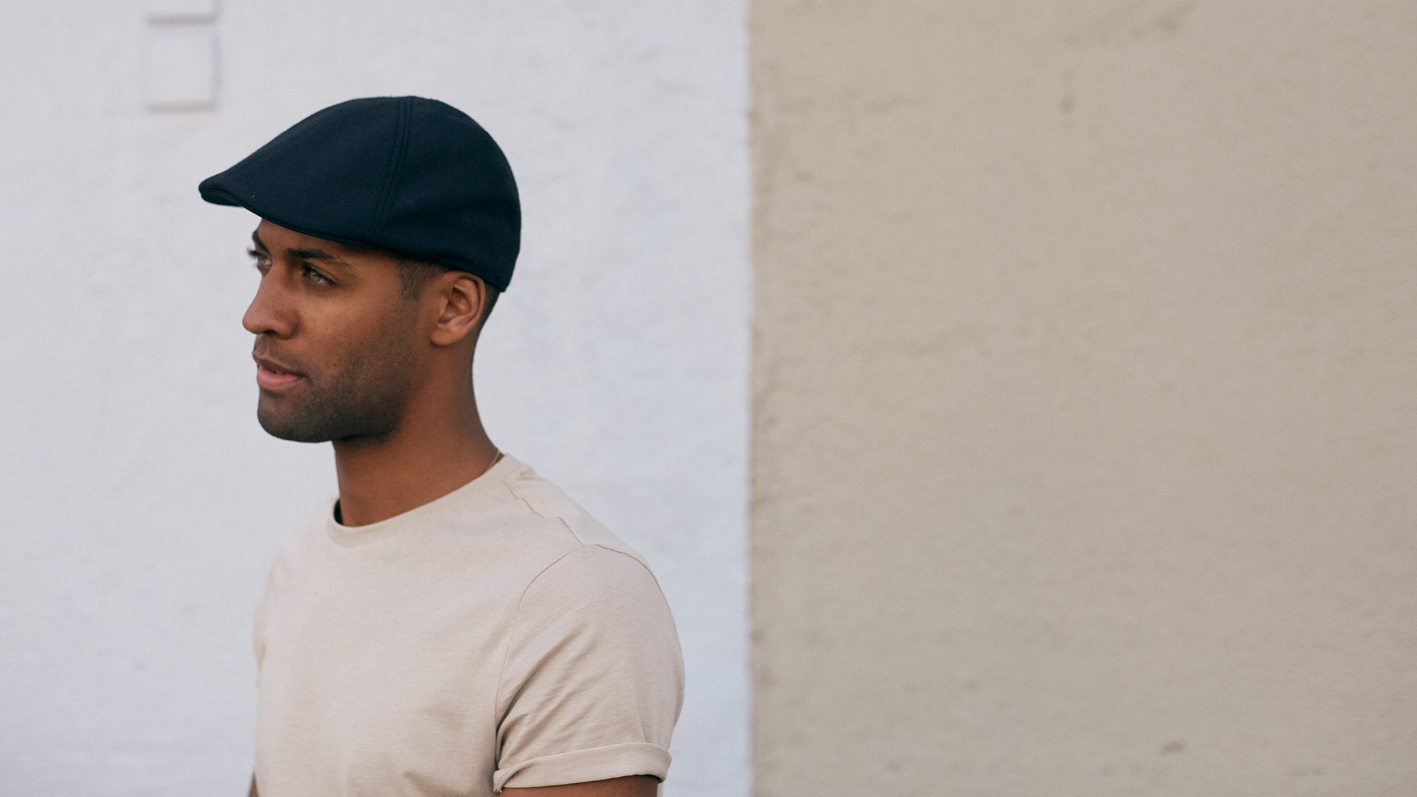 Goorin Bros. old town acrylic duckbill ivy flatcap Black hero shot on male model
