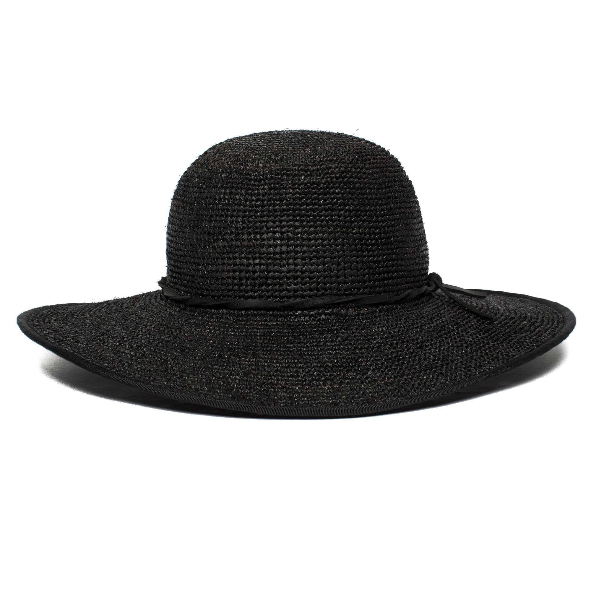 Goorin Bros. desert sun straw floppy hat Black front view