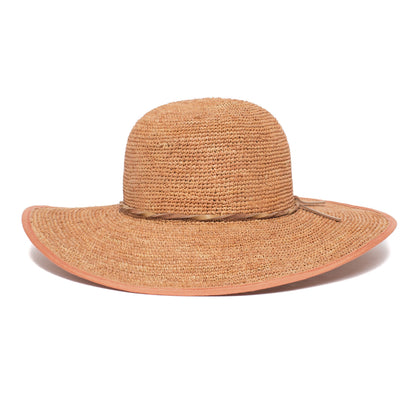 Goorin Bros. desert sun straw floppy hat Coral front view