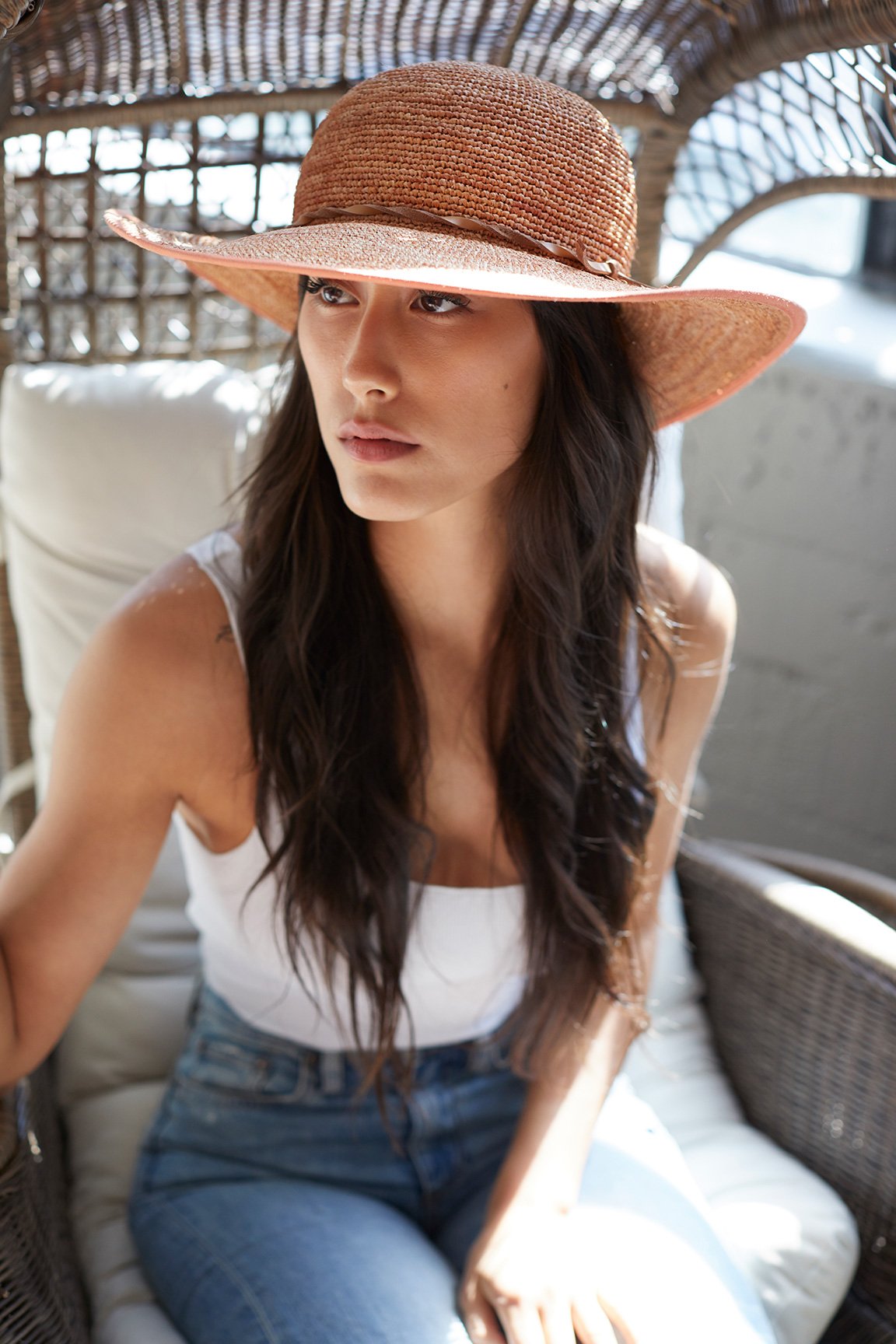 Goorin Bros. desert sun straw floppy hat Coral Lifestyle Womens