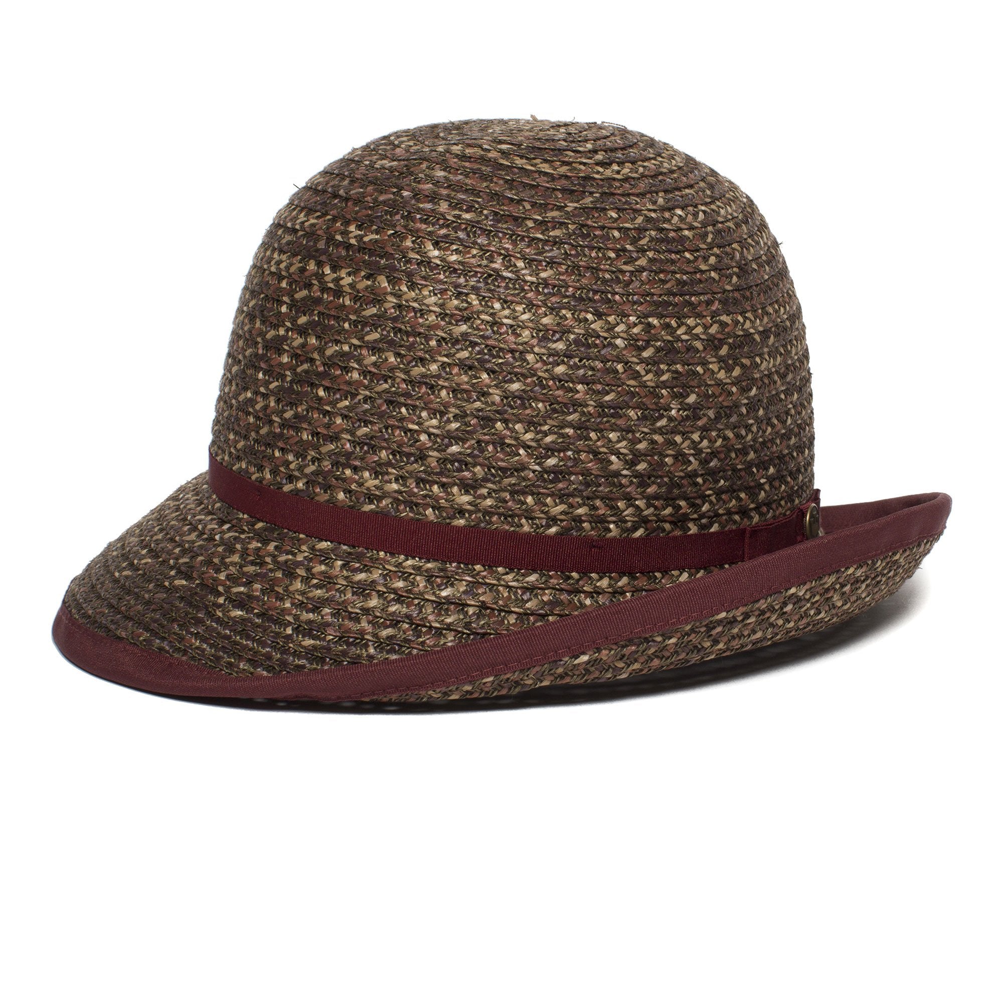 Goorin Bros. lady queen straw cloche hat Brown left side view
