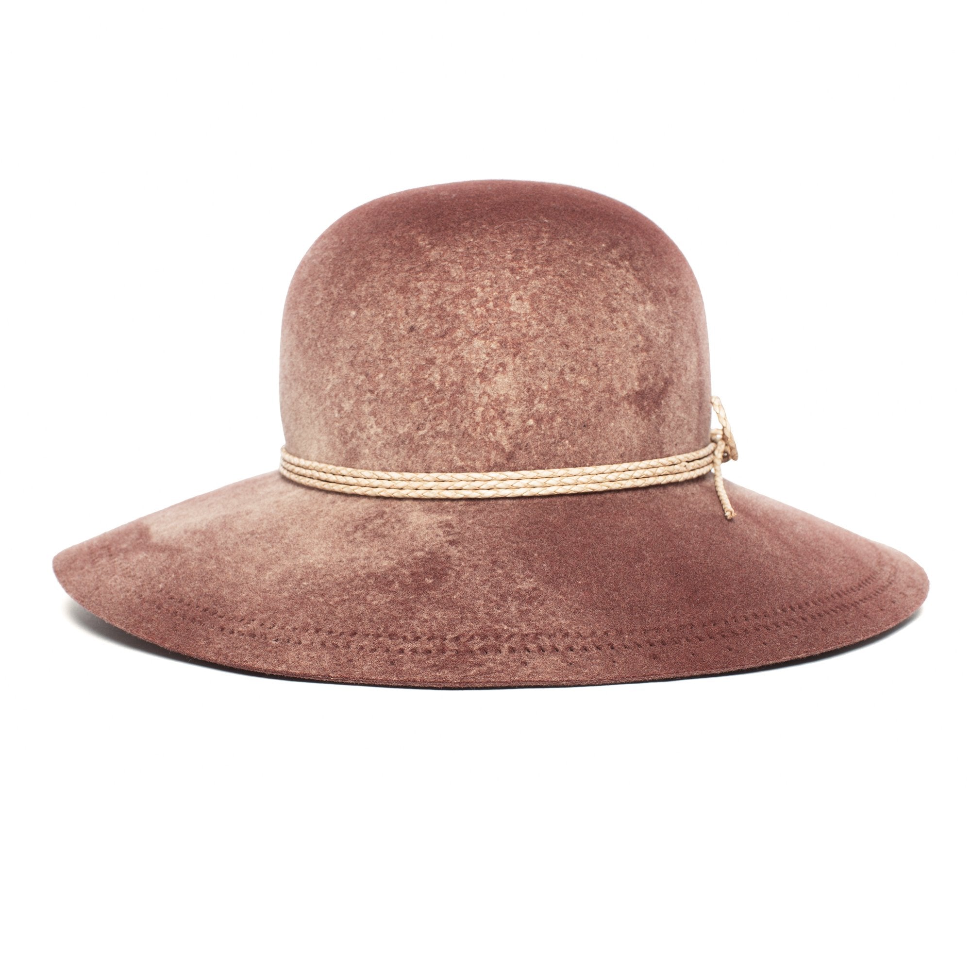 Goorin Bros. elaine thompson wool blend wide brim floppy hat Mauve front view
