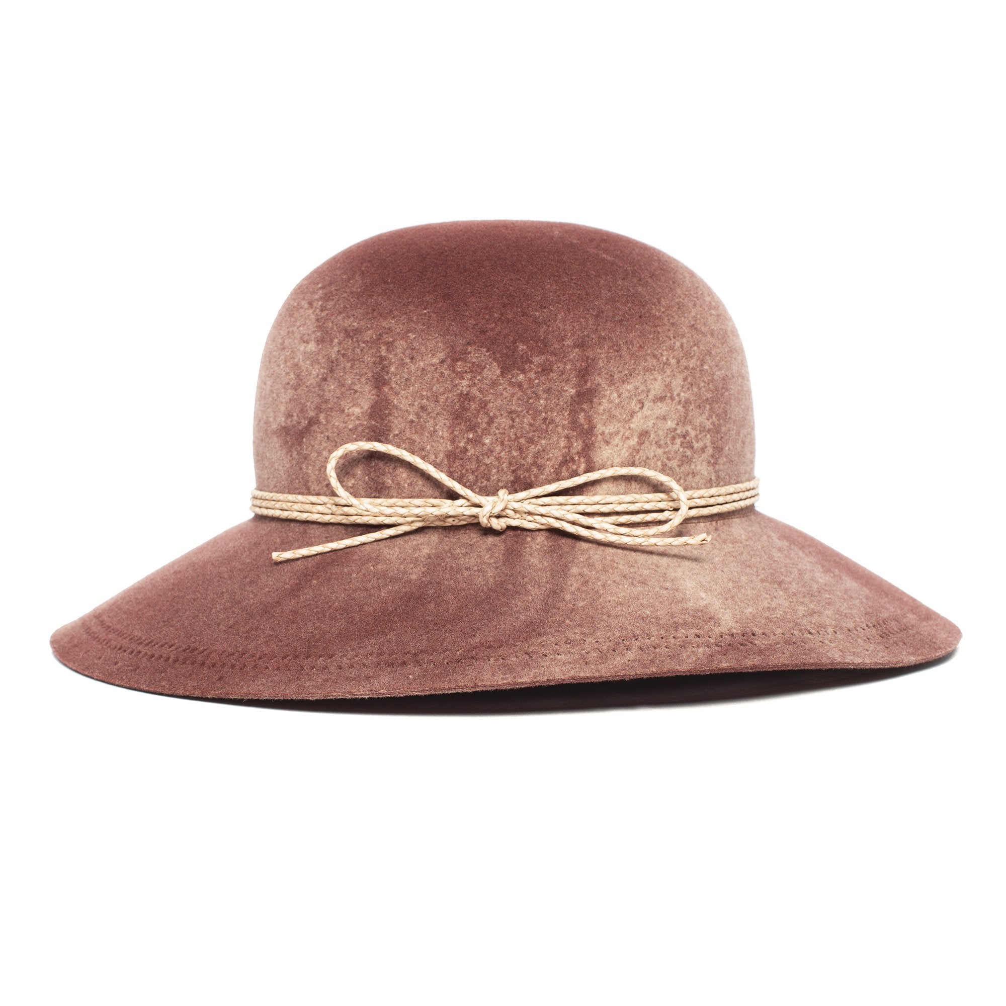 Goorin Bros. elaine thompson wool blend wide brim floppy hat Mauve side view