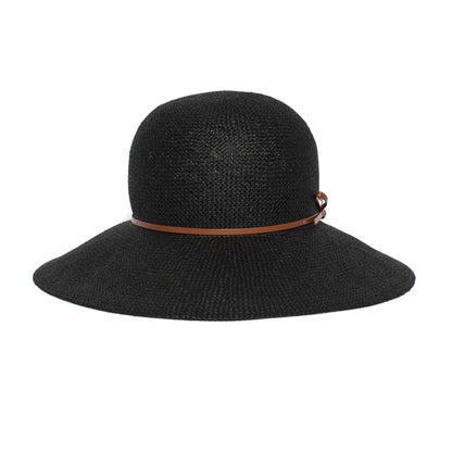 Goorin Bros. hydrangea straw floppy hat Black front view