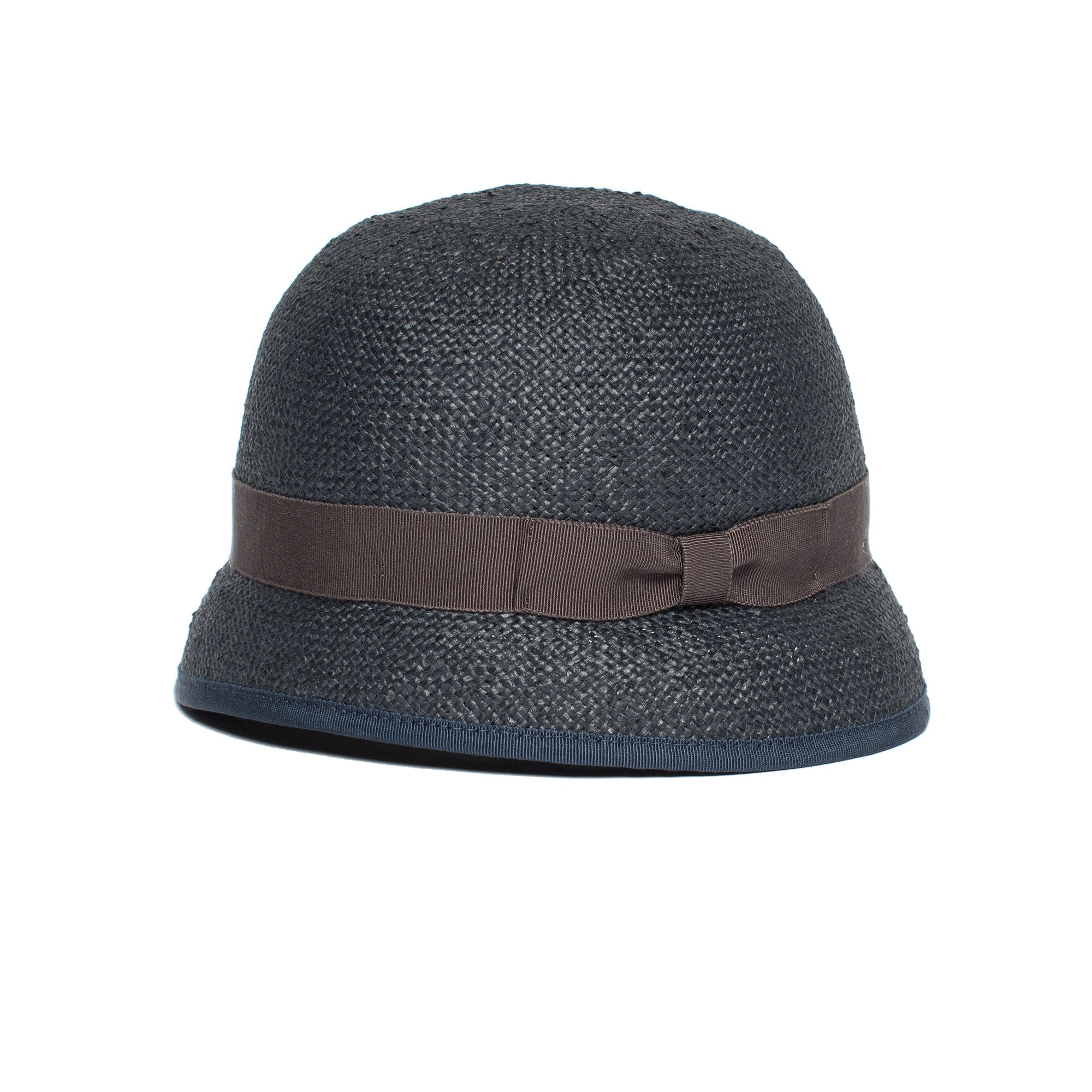 Goorin Bros. sugar cane straw cloche hat Navy left side view