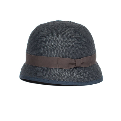 Goorin Bros. sugar cane straw cloche hat Navy left side view
