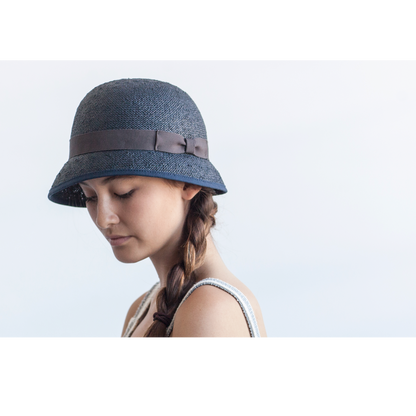 Goorin Bros. sugar cane straw cloche hat Navy  womens styling